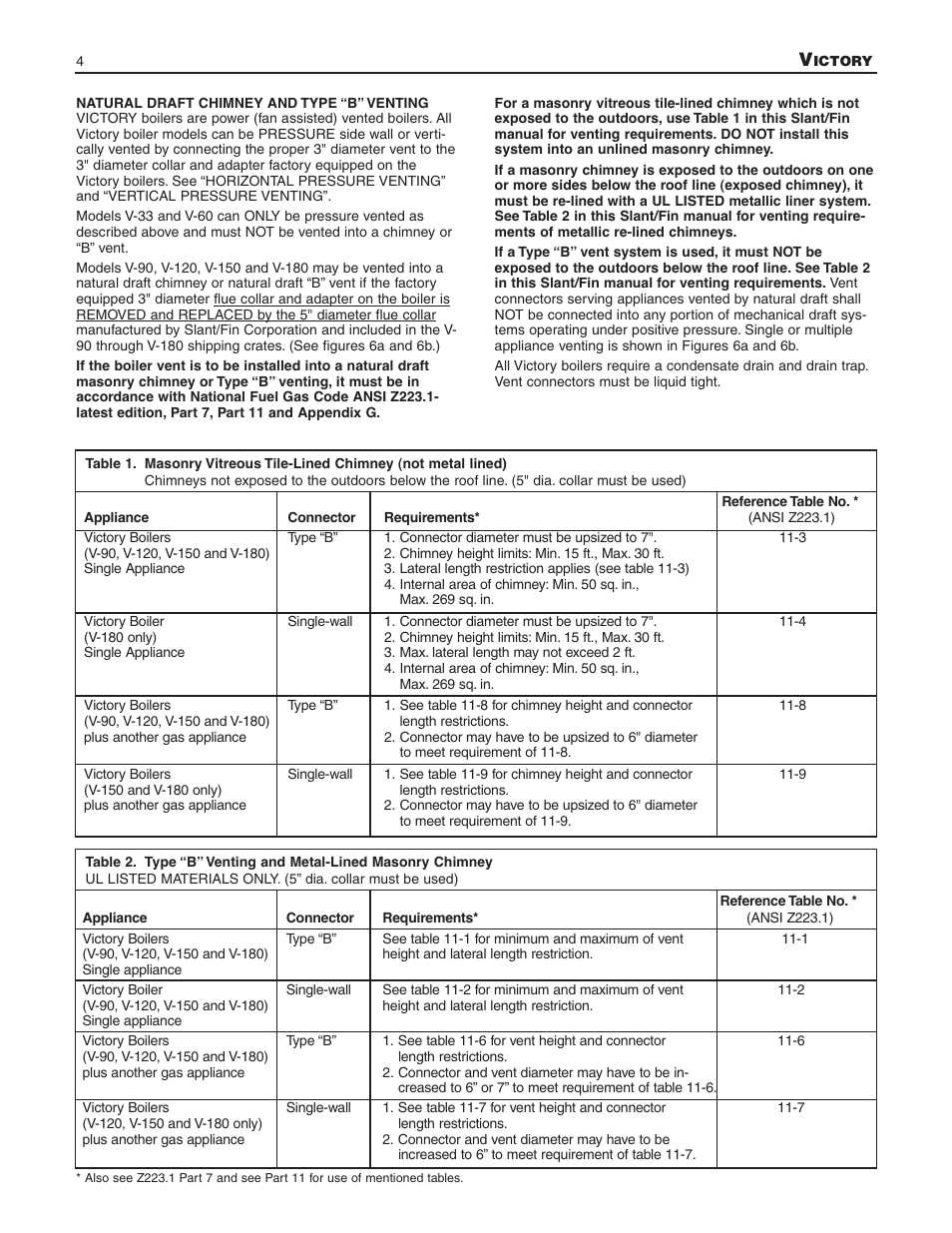 Slant/Fin V-33 User Manual | Page 4 / 20