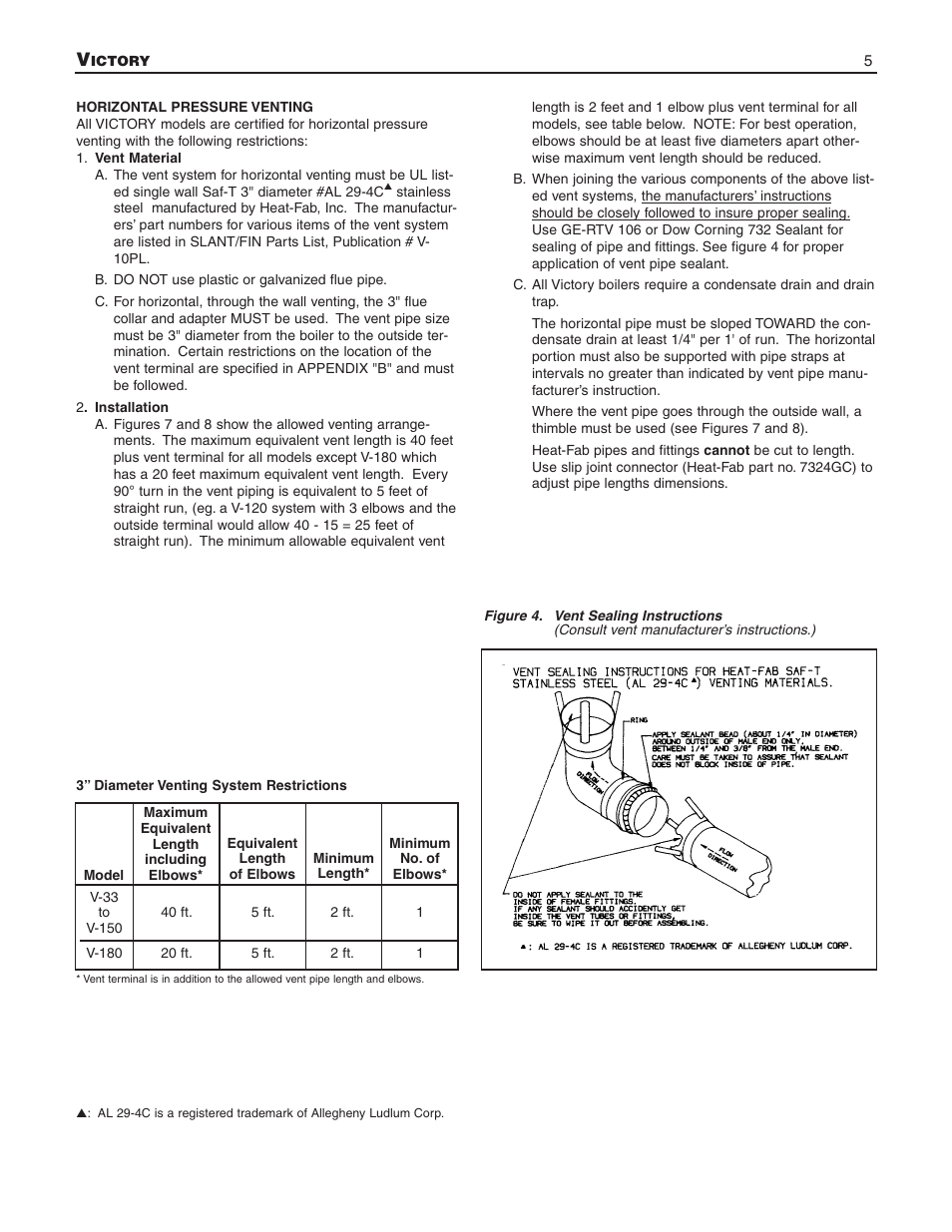 Slant/Fin V-33 User Manual | Page 5 / 20