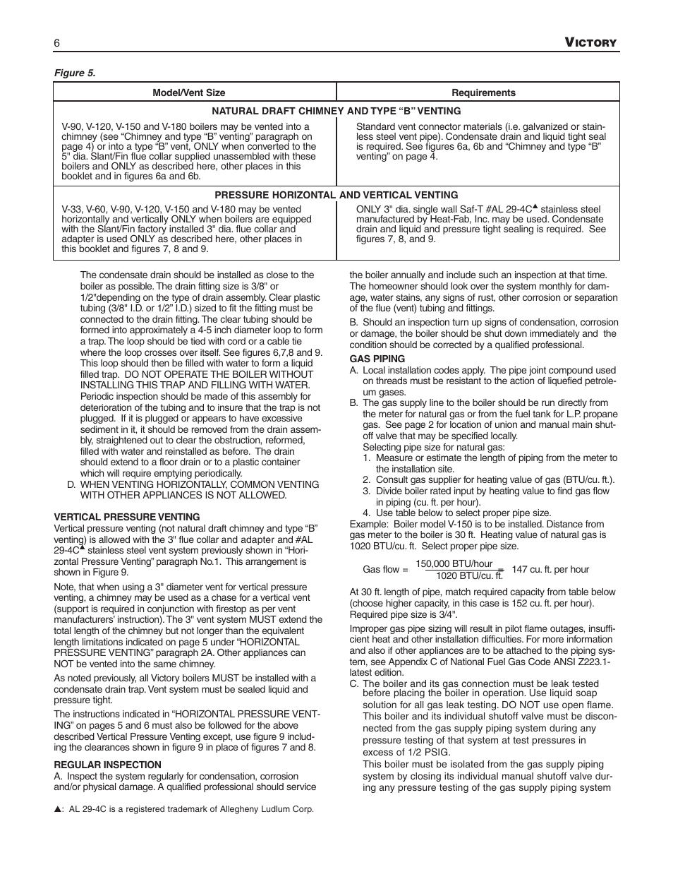 Slant/Fin V-33 User Manual | Page 6 / 20