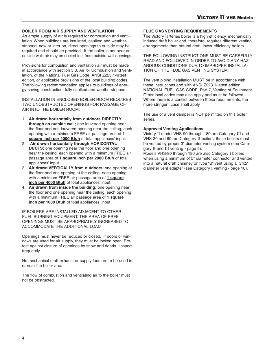 Slant/Fin VHS-180 User Manual | Page 4 / 27