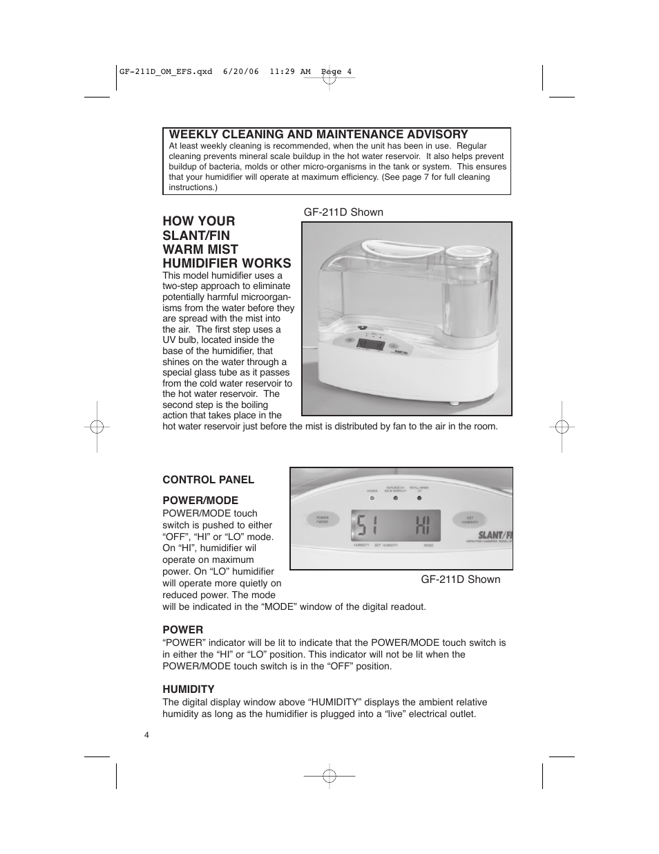 How your slant/fin warm mist humidifier works | Slant/Fin GF-211D User Manual | Page 4 / 10