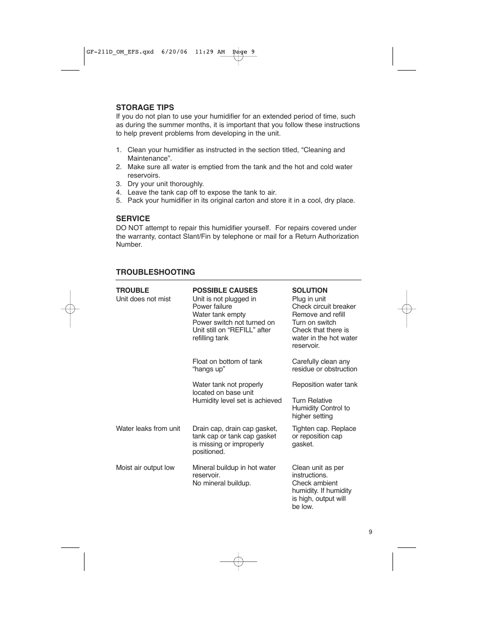 Slant/Fin GF-211D User Manual | Page 9 / 10