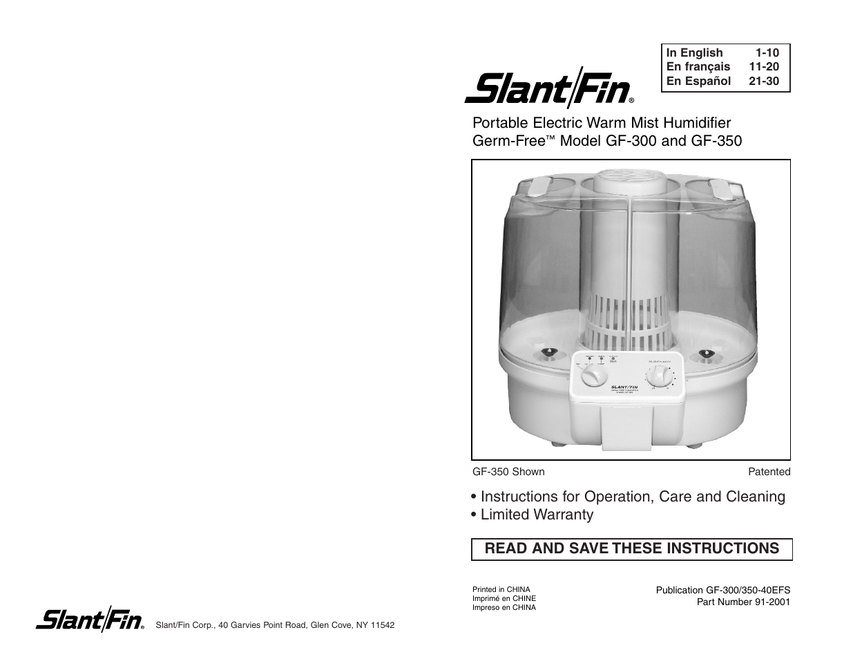 Slant/Fin GF-350 User Manual | 16 pages