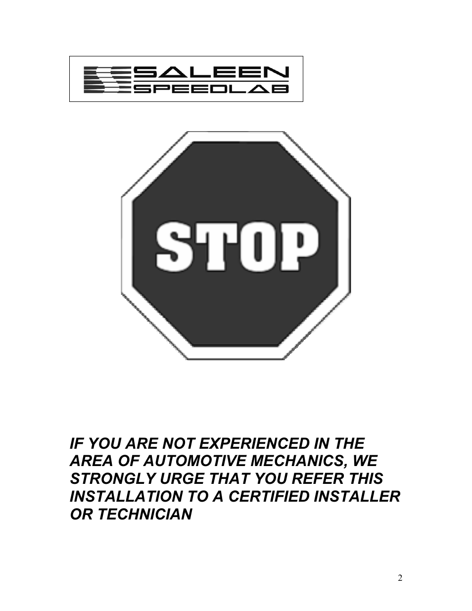 Saleen 10-8002-C11790A User Manual | Page 2 / 20