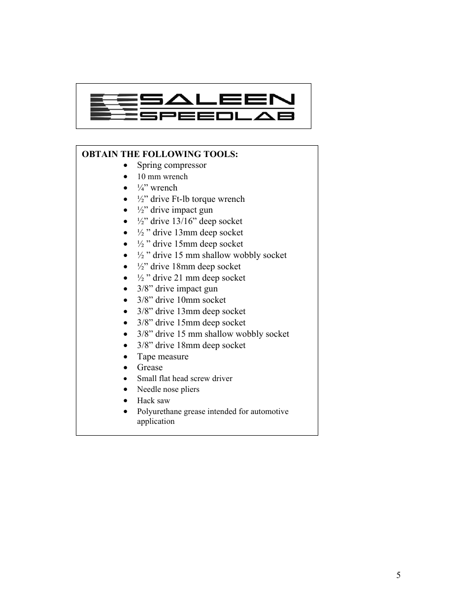 Saleen 10-8002-C11790A User Manual | Page 5 / 20