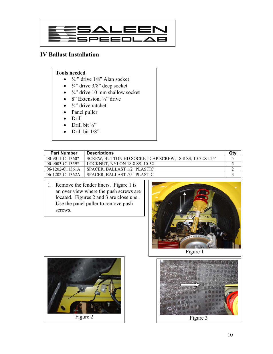 Iv ballast installation | Saleen 10-8002-C11670C User Manual | Page 10 / 17