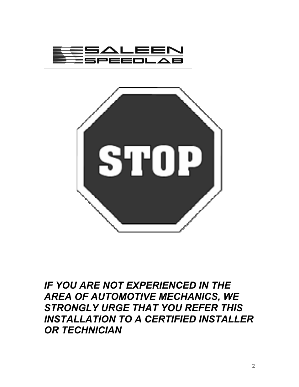 Saleen 10-8002-C11670C User Manual | Page 2 / 17