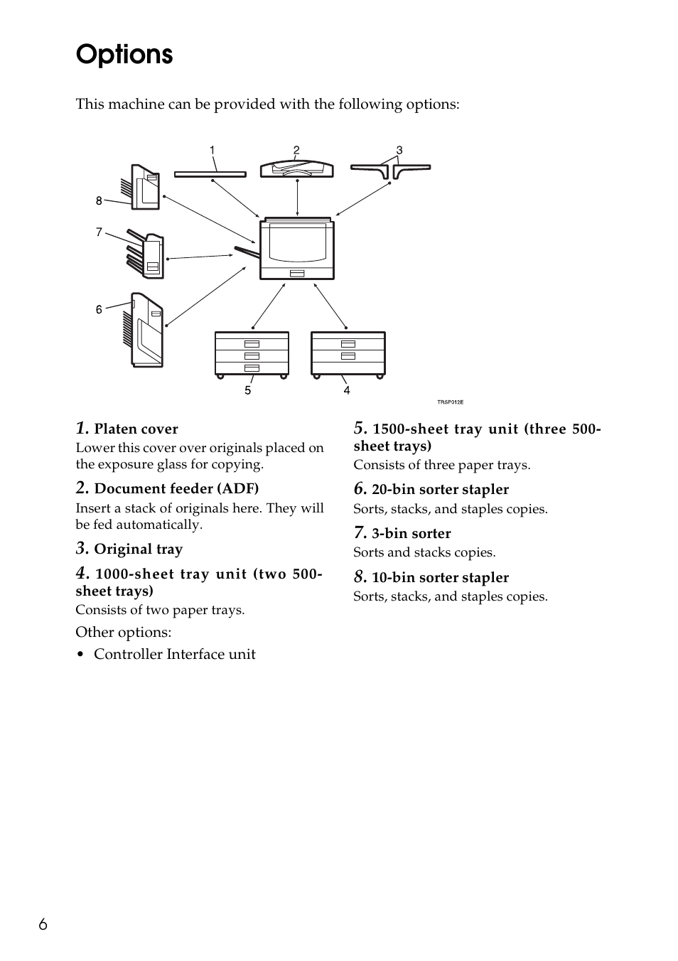 Options | Savin C4535 User Manual | Page 17 / 107