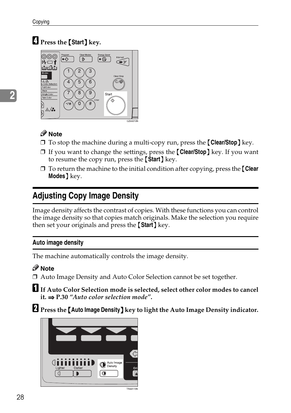 Adjusting copy image density | Savin C4535 User Manual | Page 39 / 107