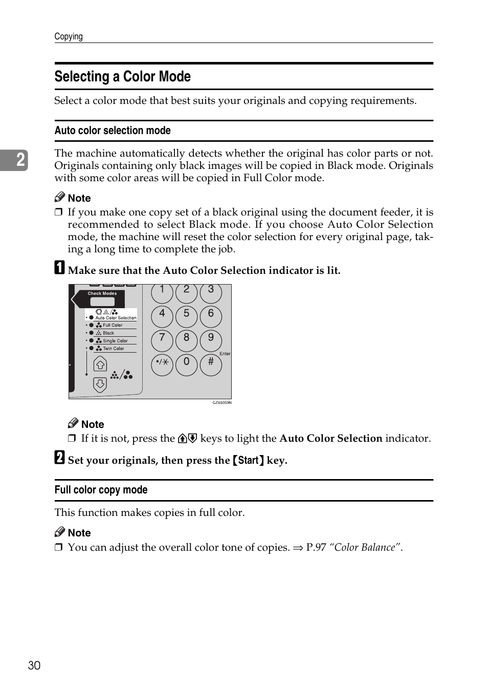 Selecting a color mode | Savin C4535 User Manual | Page 41 / 107