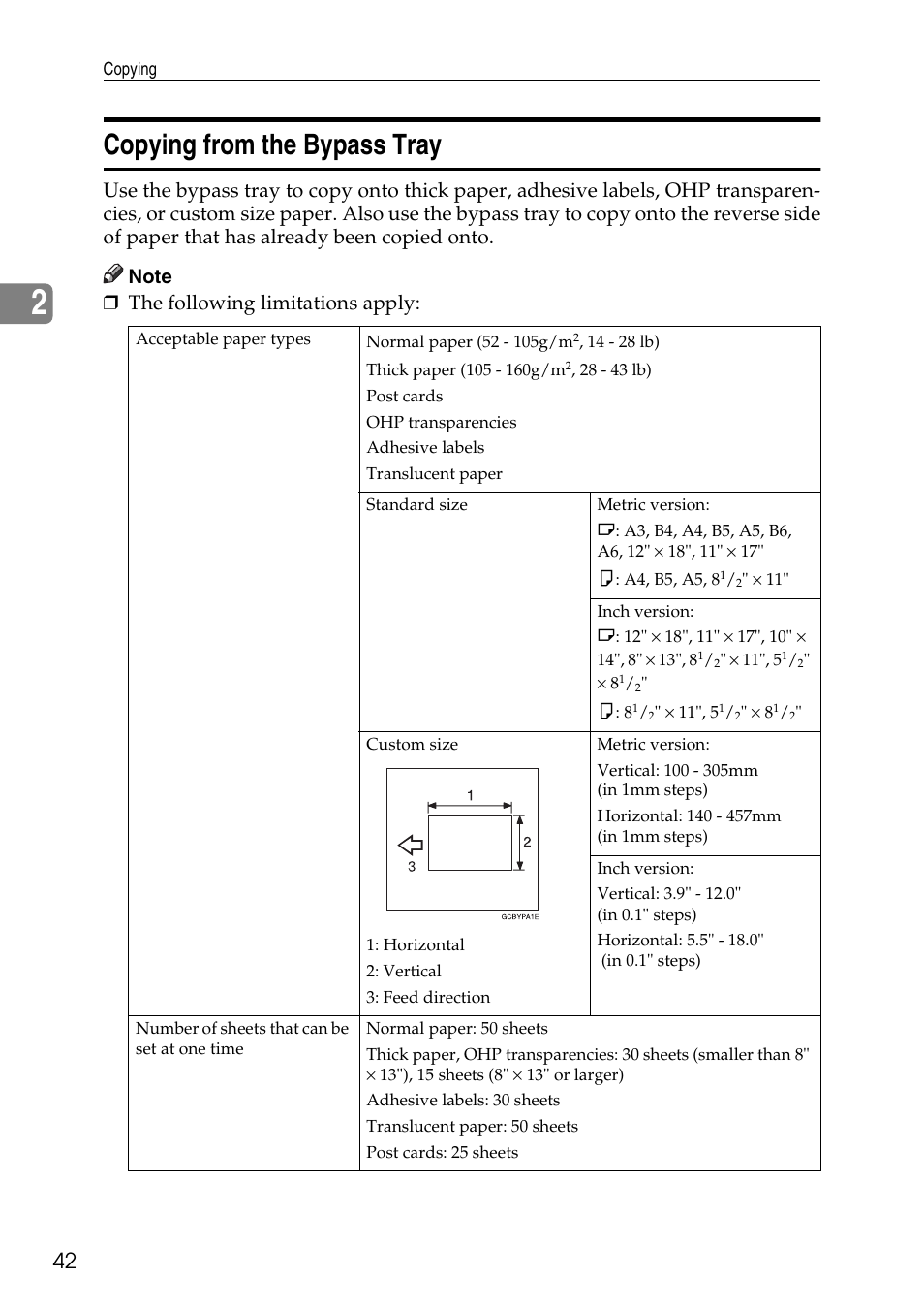 Copying from the bypass tray | Savin C4535 User Manual | Page 53 / 107
