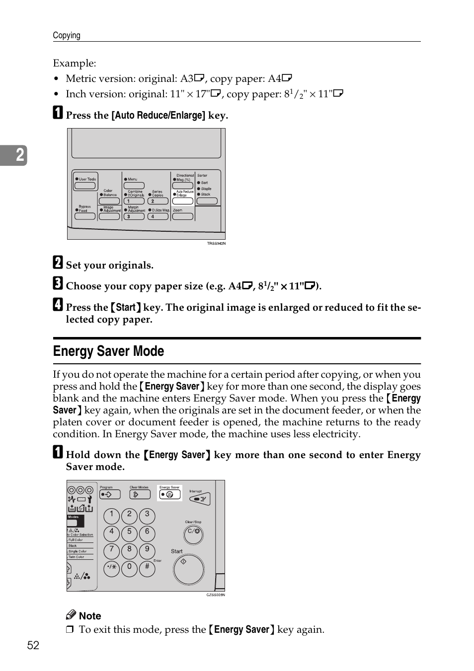 Energy saver mode | Savin C4535 User Manual | Page 63 / 107