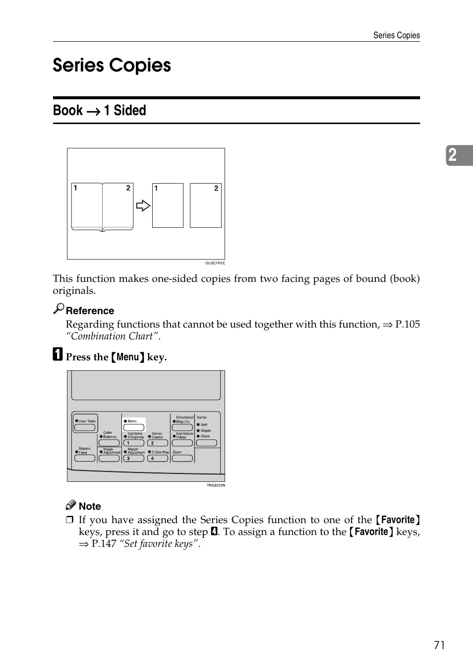 2series copies, Book → → → → 1 sided | Savin C4535 User Manual | Page 82 / 107
