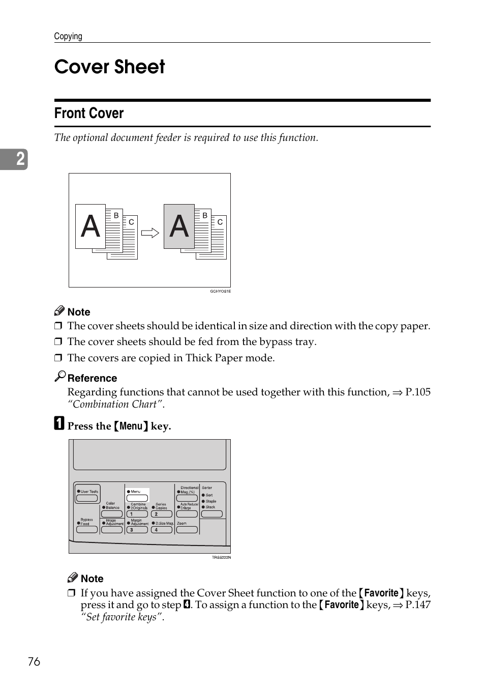 2cover sheet, Front cover | Savin C4535 User Manual | Page 87 / 107