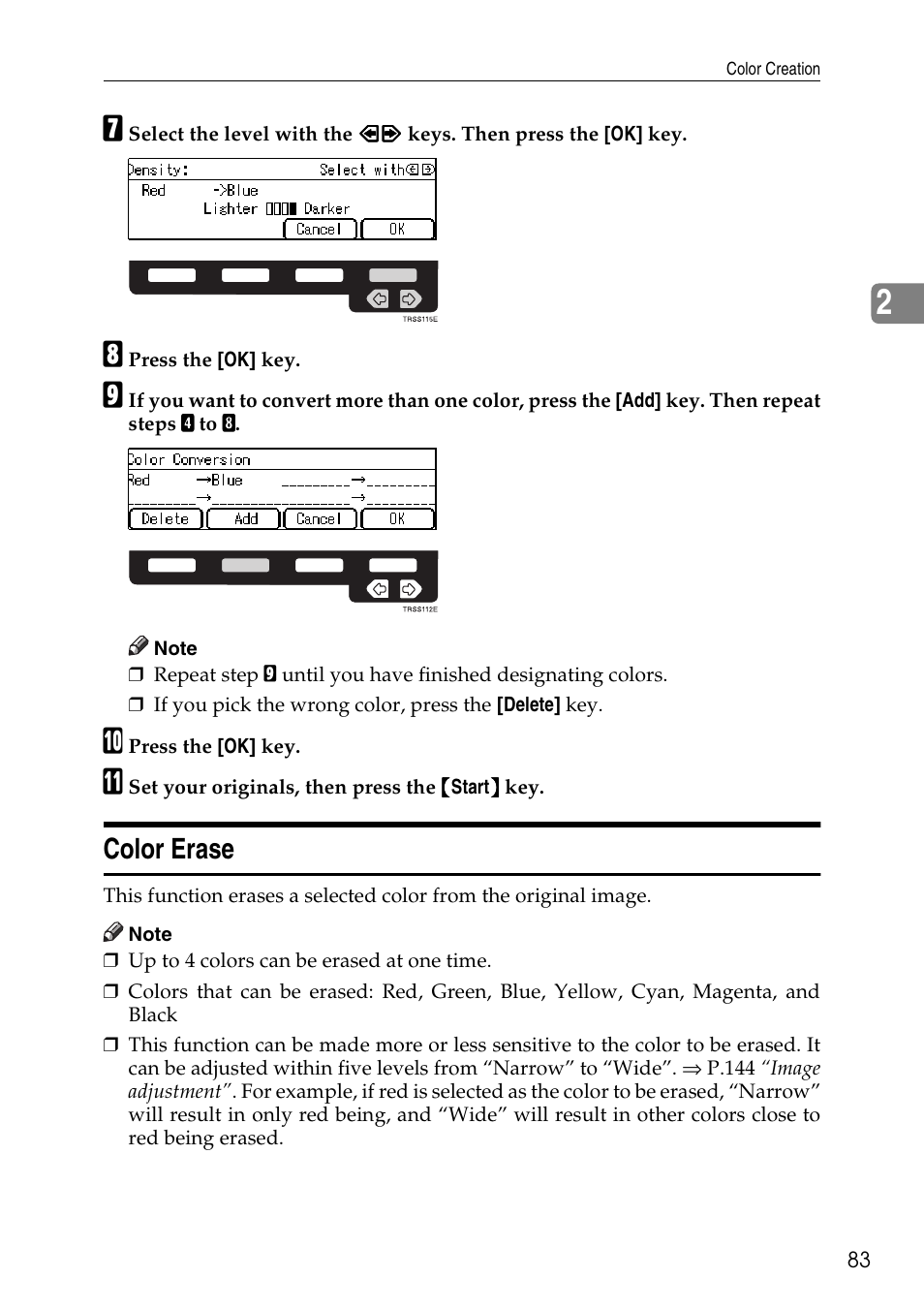Color erase | Savin C4535 User Manual | Page 94 / 107