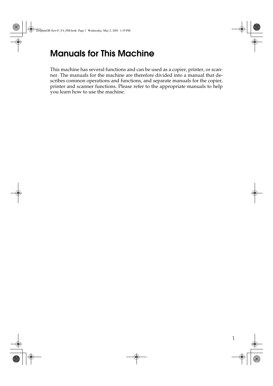 Manuals for this machine | Savin 4700WD User Manual | Page 13 / 42