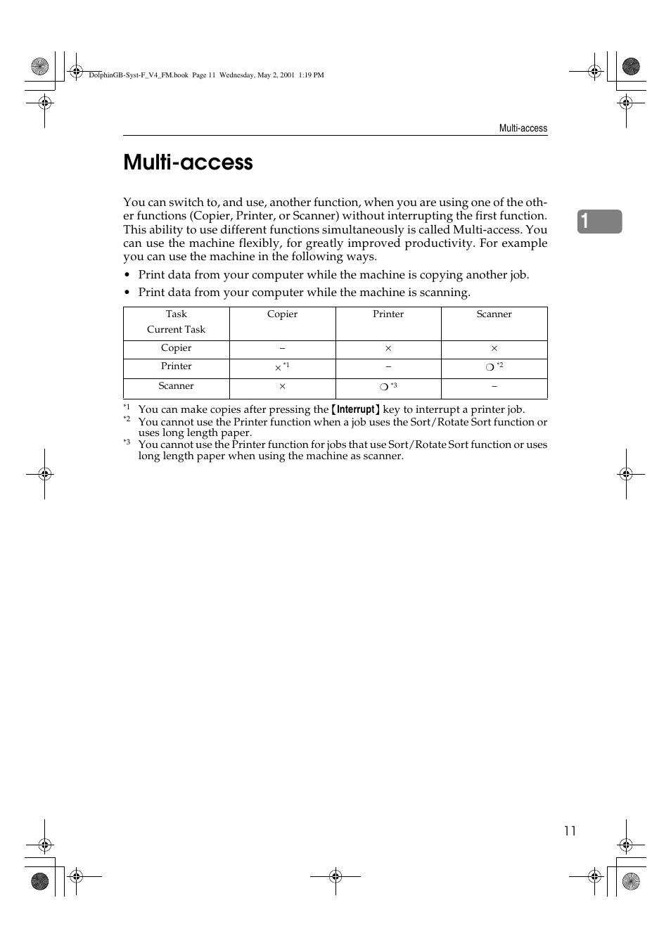 Multi-access, 1multi-access | Savin 4700WD User Manual | Page 23 / 42