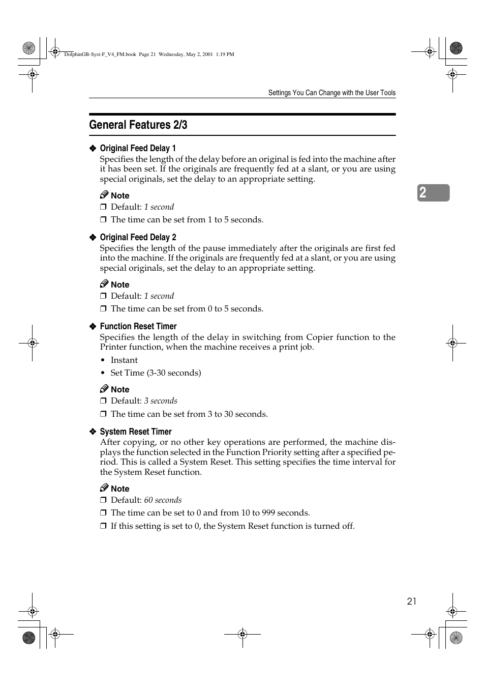 General features 2/3 | Savin 4700WD User Manual | Page 33 / 42