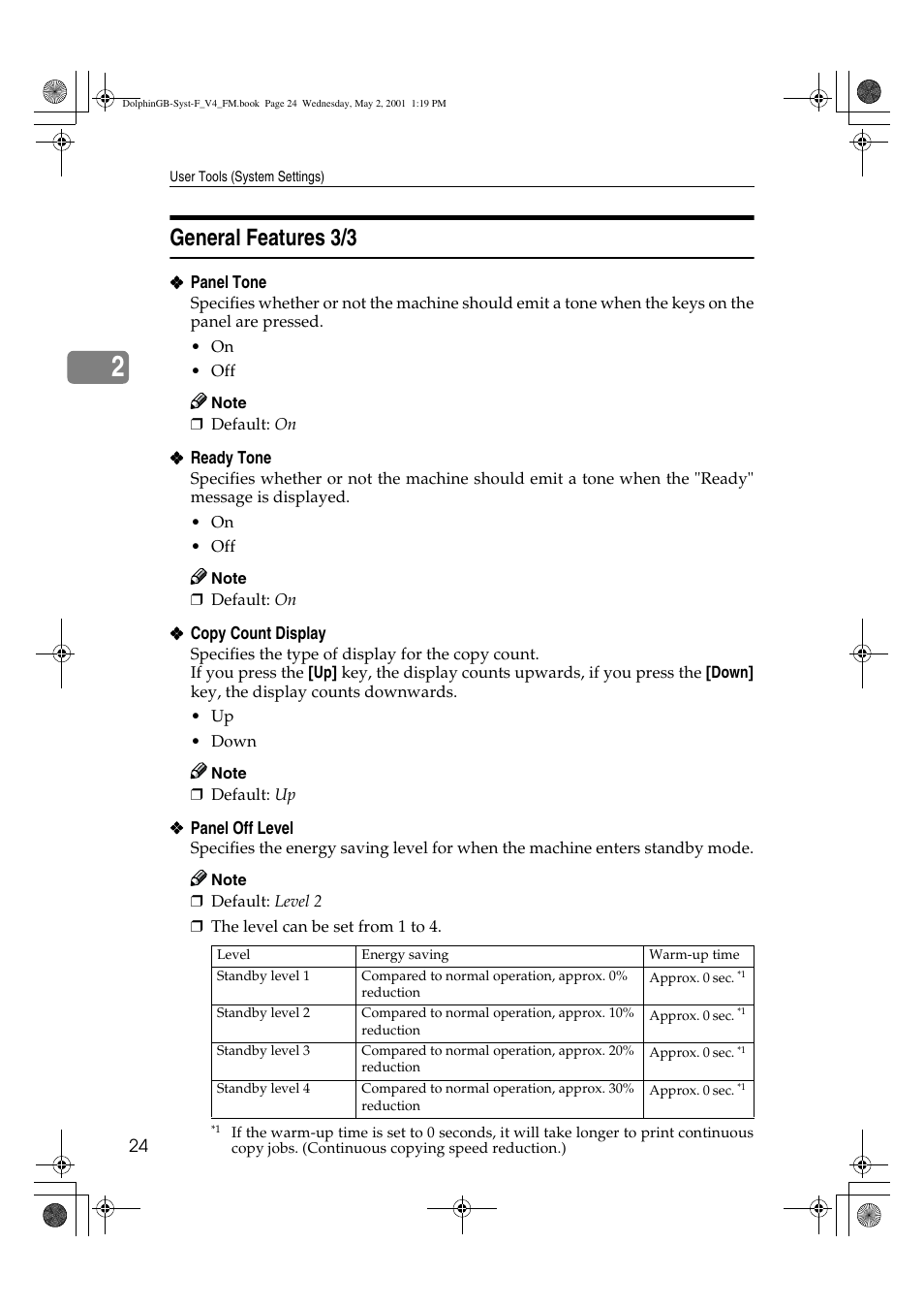 General features 3/3 | Savin 4700WD User Manual | Page 36 / 42