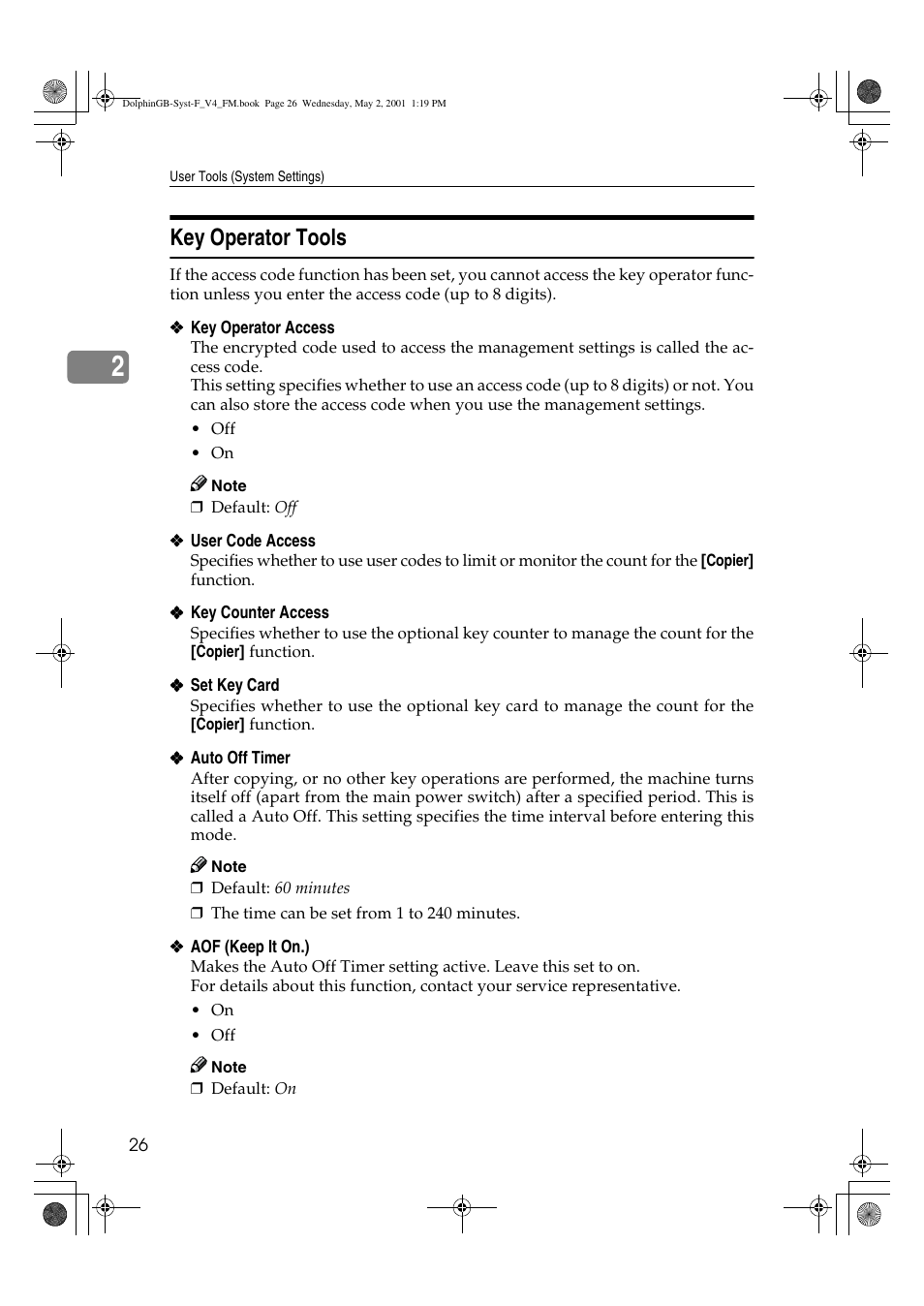 Key operator tools | Savin 4700WD User Manual | Page 38 / 42