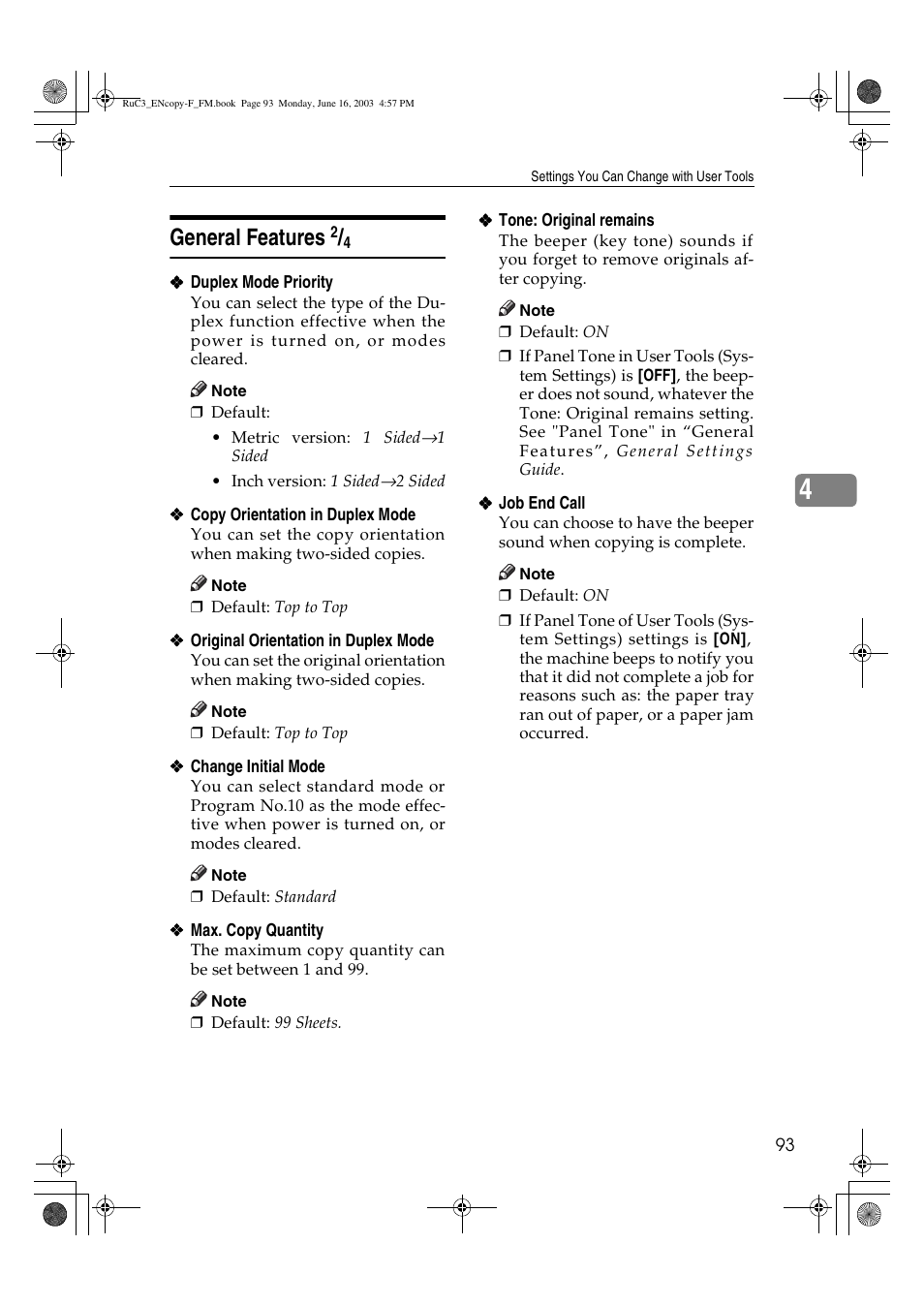 General features | Savin 4027 User Manual | Page 103 / 132