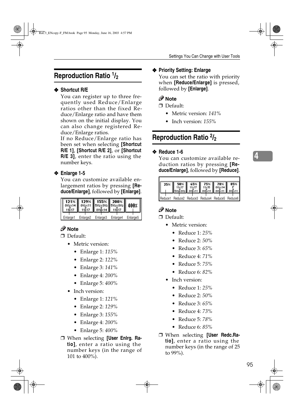 Reproduction ratio | Savin 4027 User Manual | Page 105 / 132