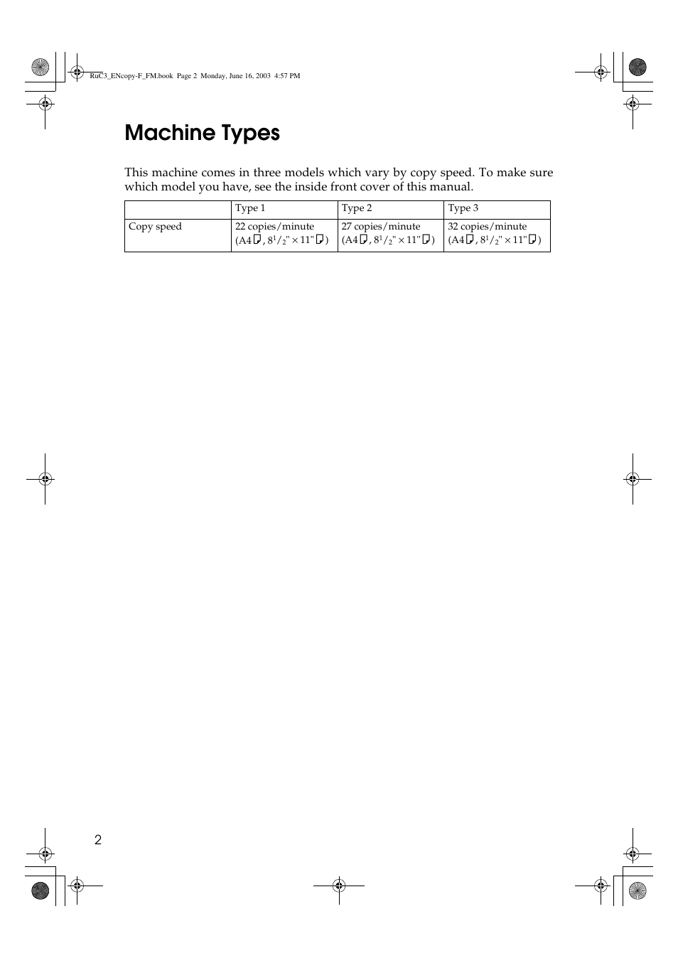 Machine types | Savin 4027 User Manual | Page 12 / 132