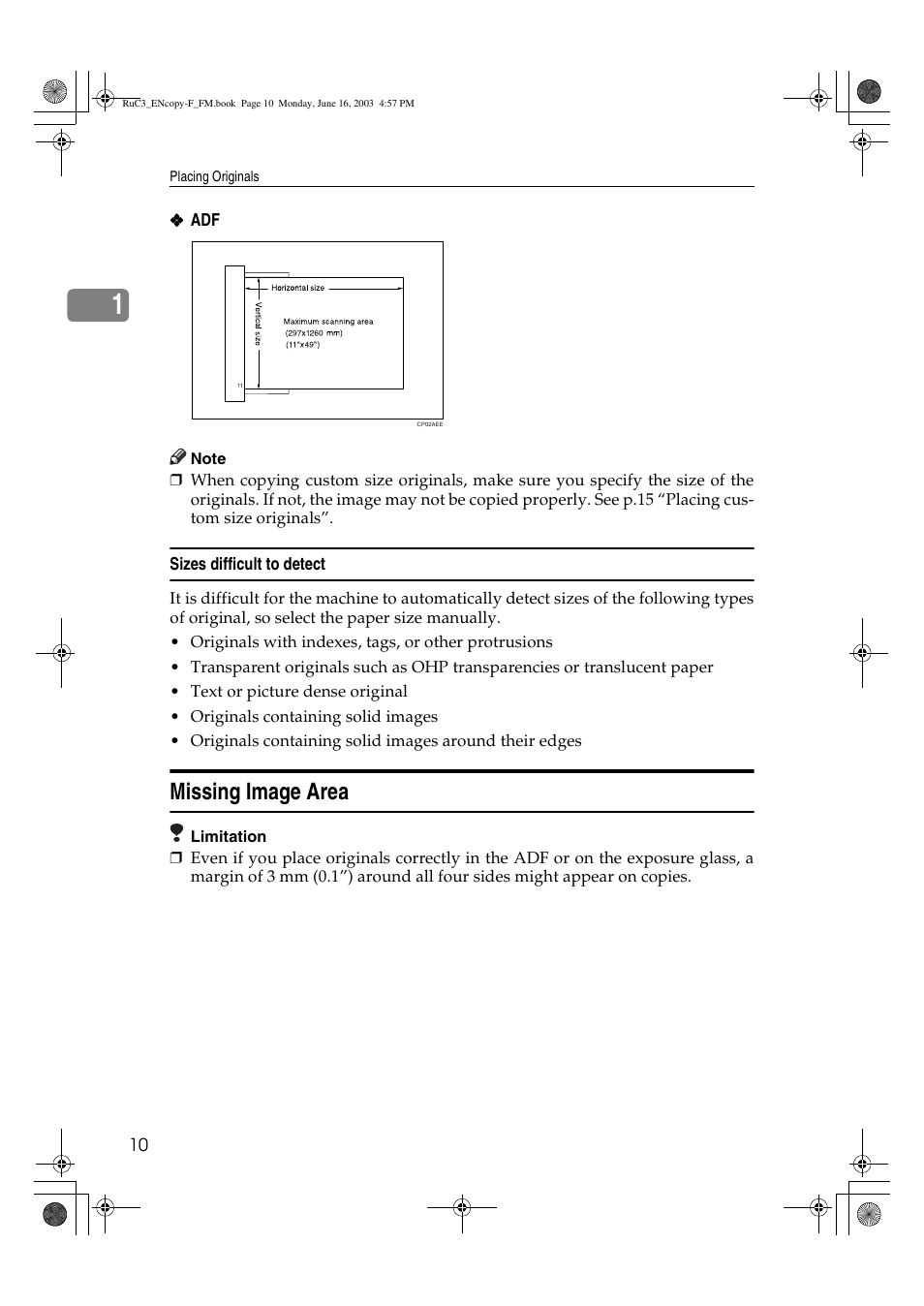 Missing image area | Savin 4027 User Manual | Page 20 / 132