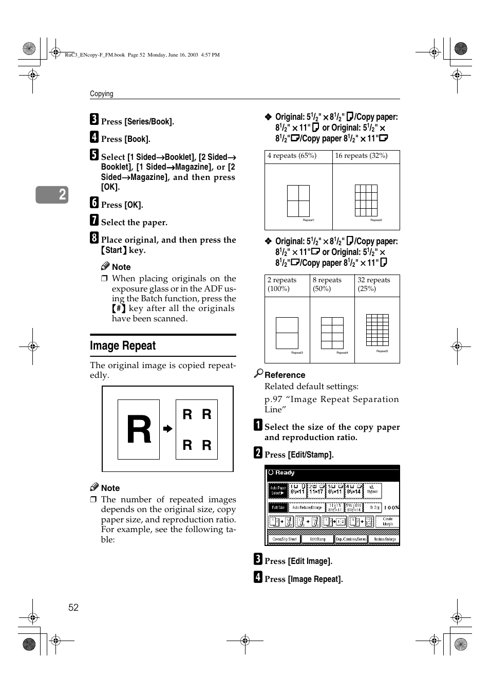 Image repeat | Savin 4027 User Manual | Page 62 / 132