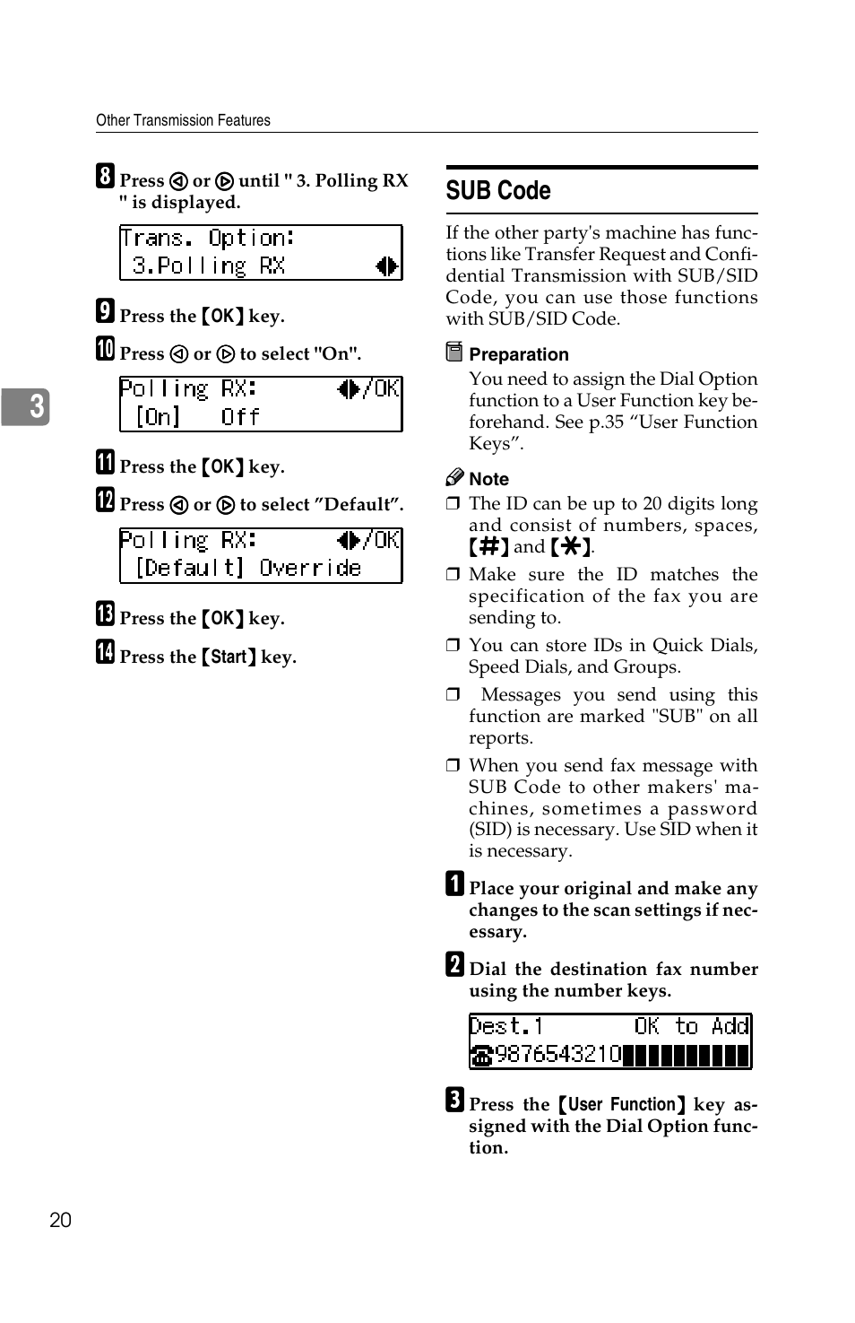 Sub code | Savin G1619 User Manual | Page 108 / 176