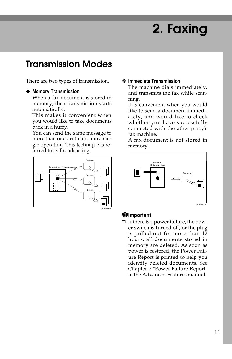 Faxing, Transmission modes | Savin G1619 User Manual | Page 21 / 176