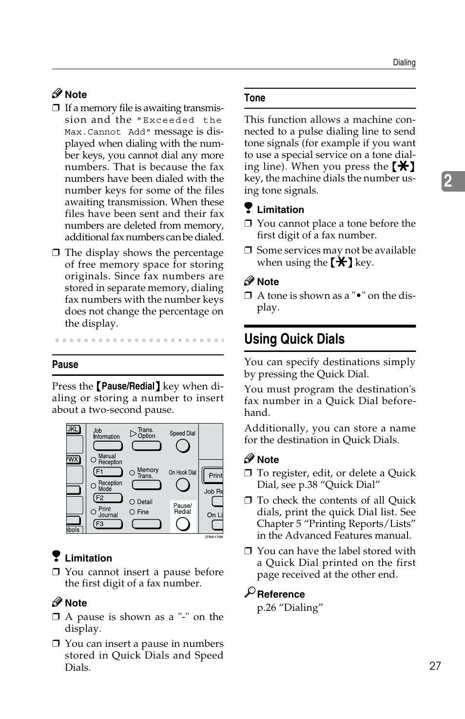 Using quick dials | Savin G1619 User Manual | Page 37 / 176