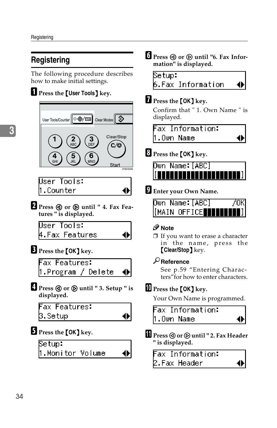 Registering | Savin G1619 User Manual | Page 44 / 176