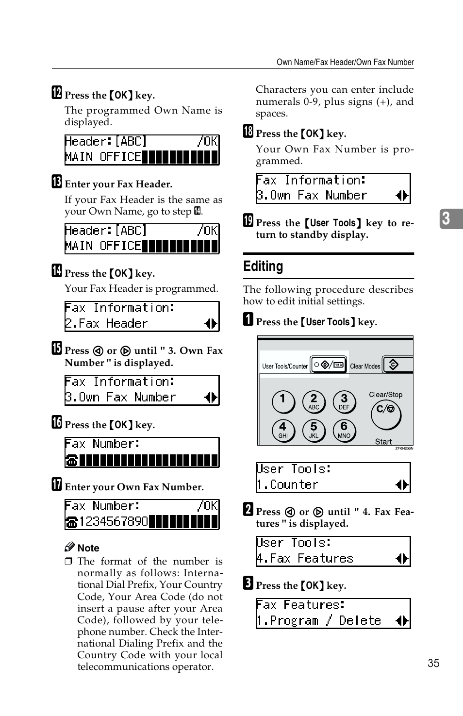 Editing | Savin G1619 User Manual | Page 45 / 176