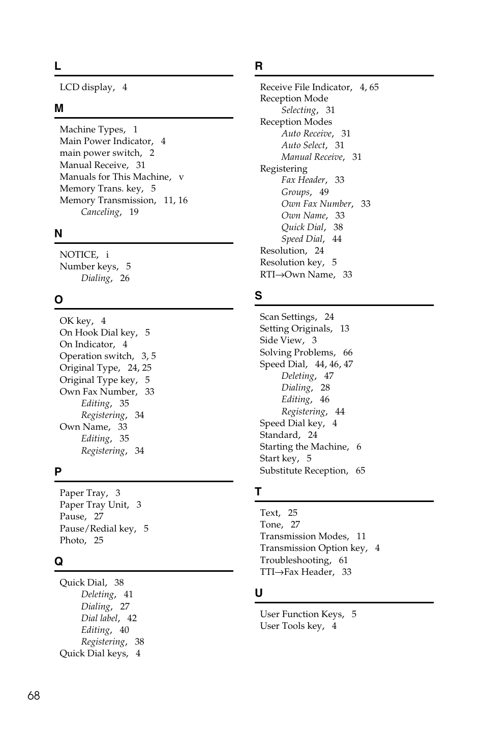 68 l | Savin G1619 User Manual | Page 78 / 176