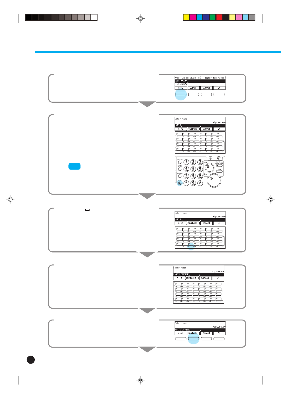 Entering letters and symbols | Savin 3699 User Manual | Page 4 / 16