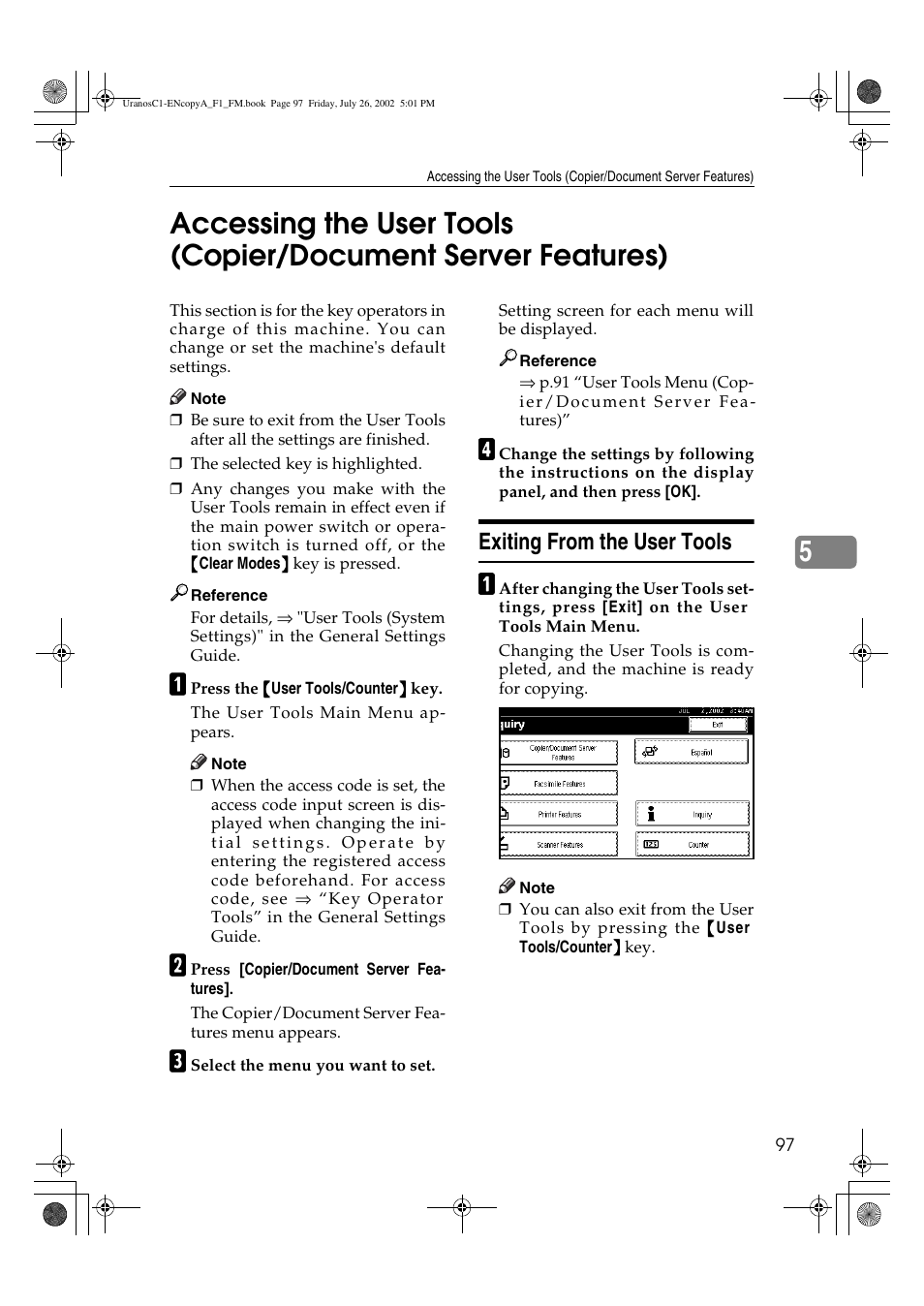 Exiting from the user tools | Savin C3210 User Manual | Page 107 / 132