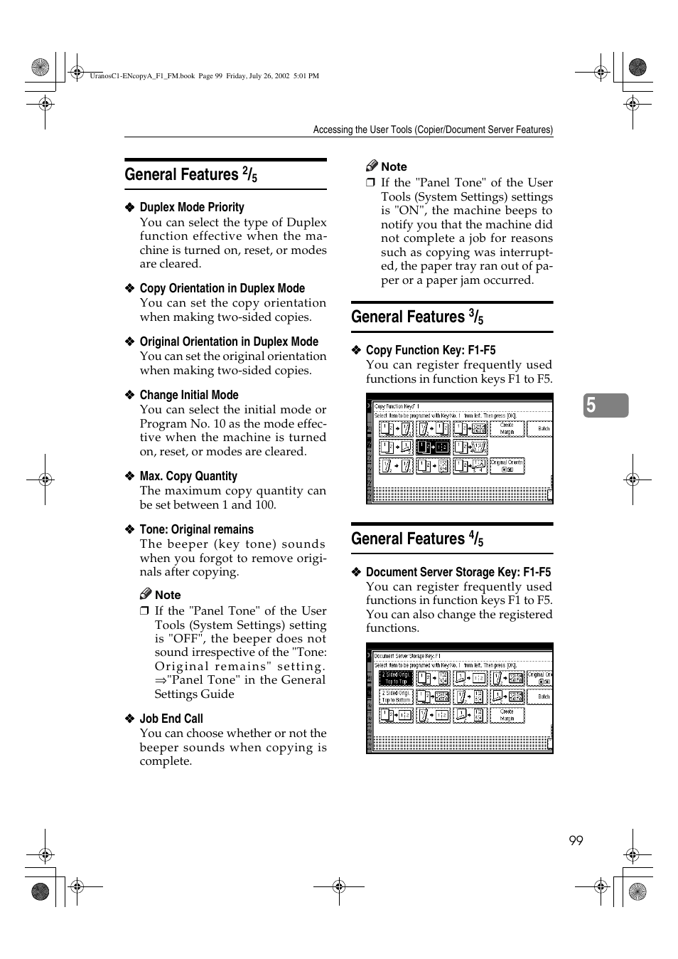 General features | Savin C3210 User Manual | Page 109 / 132