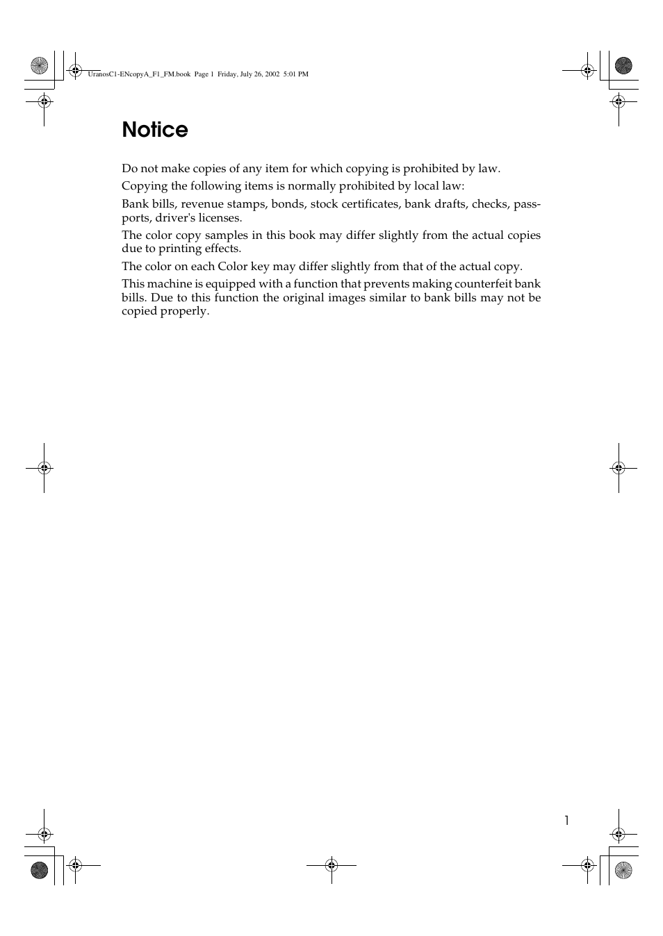 Notice | Savin C3210 User Manual | Page 11 / 132