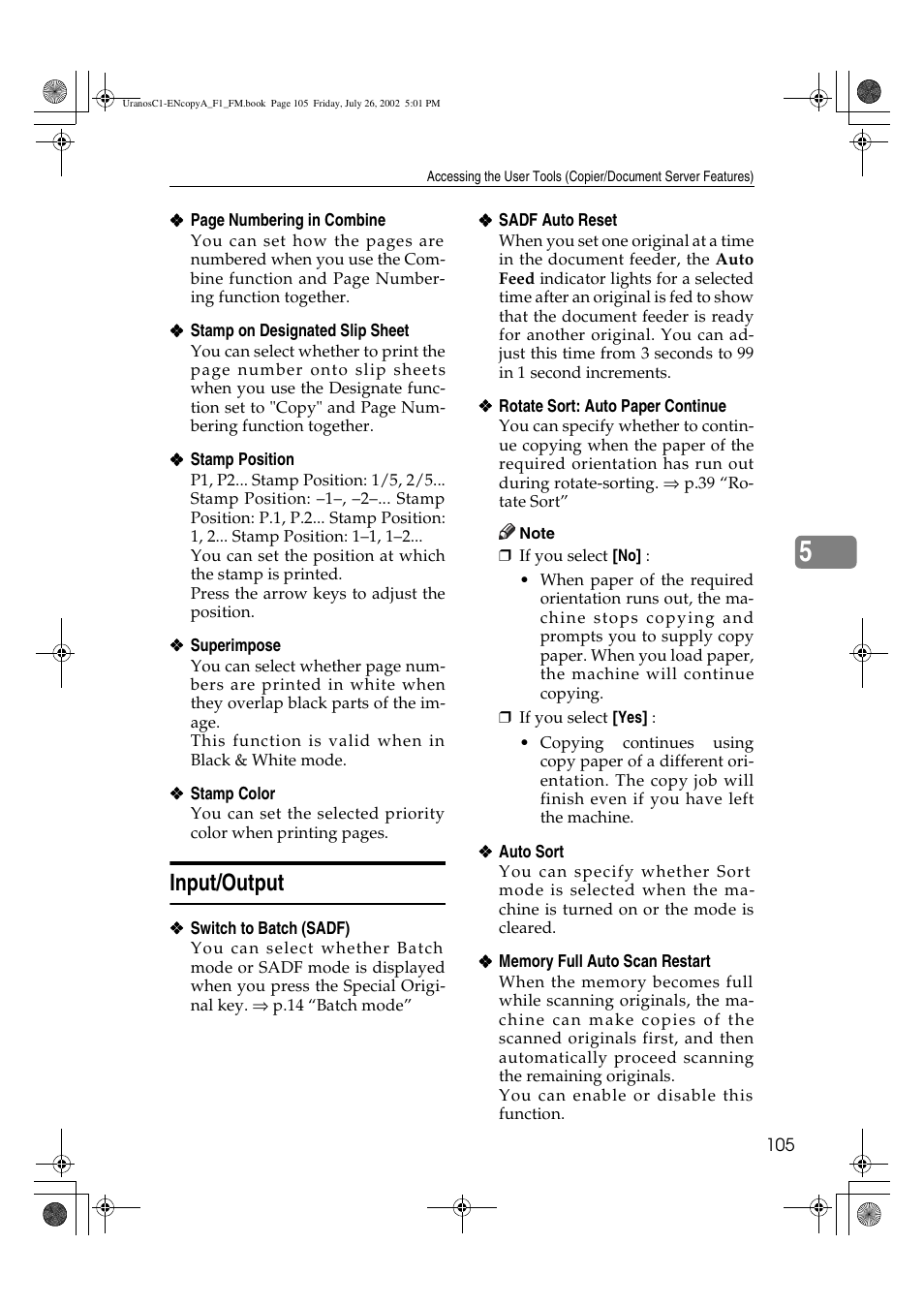 Input/output | Savin C3210 User Manual | Page 115 / 132