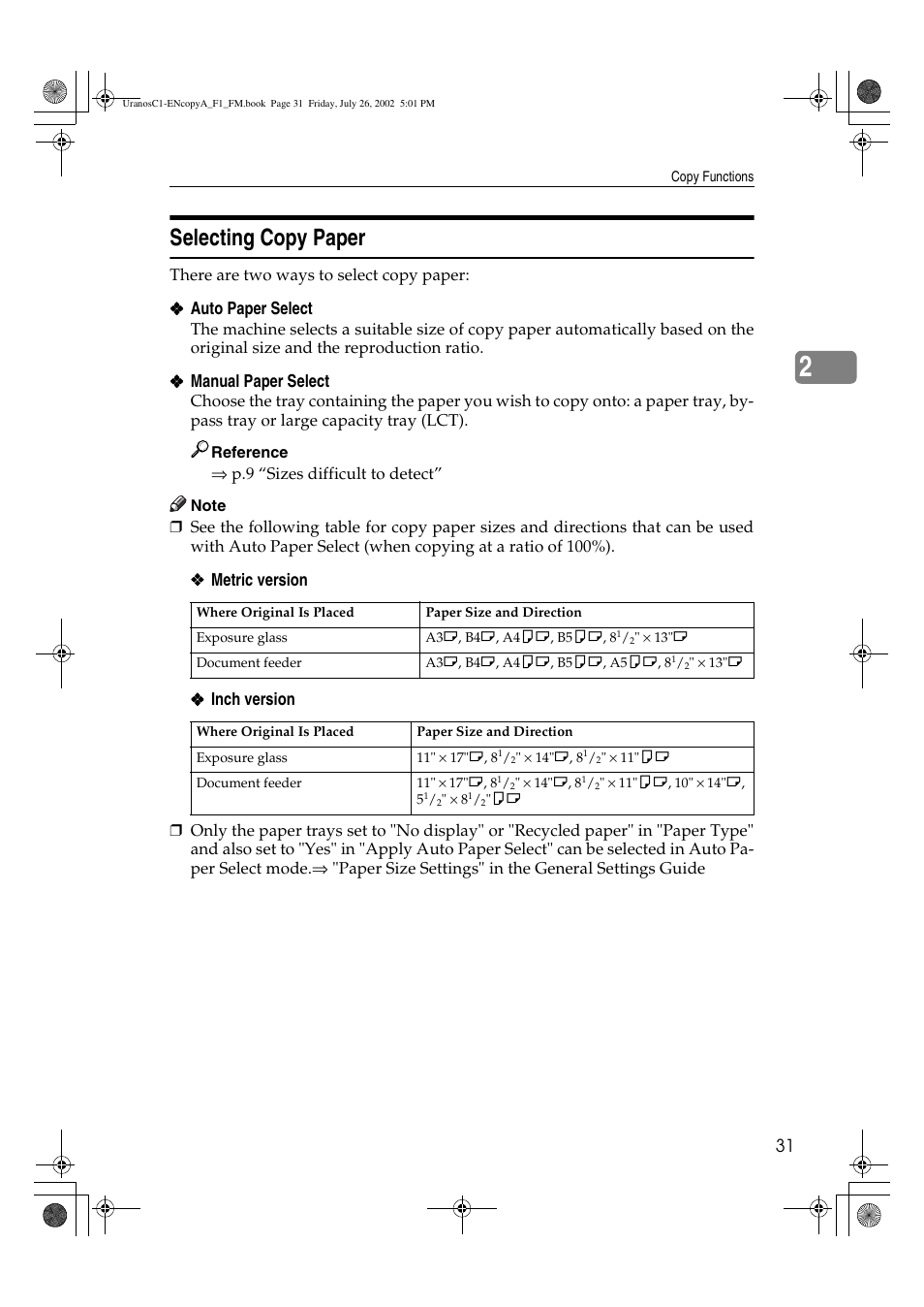 Selecting copy paper | Savin C3210 User Manual | Page 41 / 132