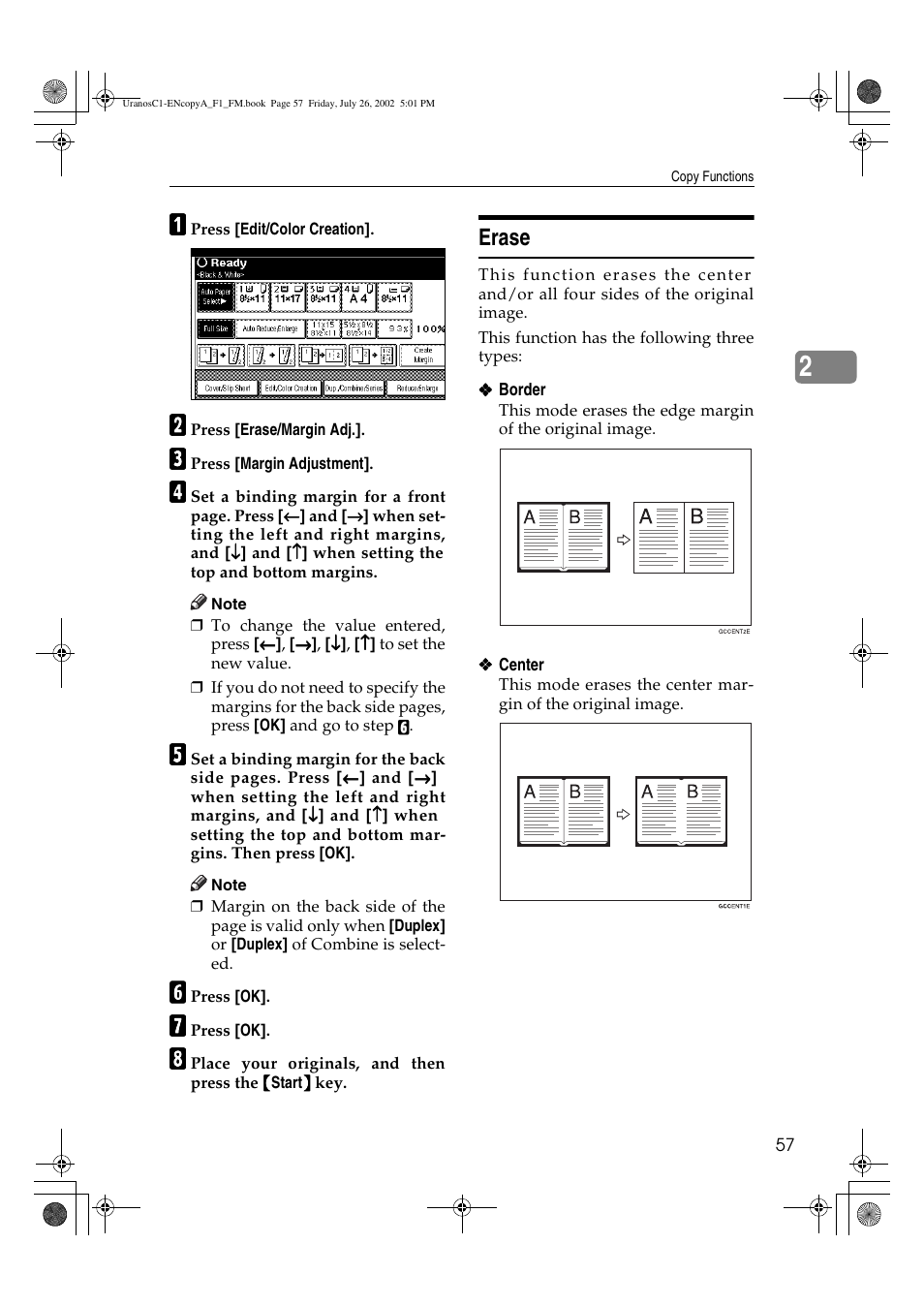 Erase | Savin C3210 User Manual | Page 67 / 132