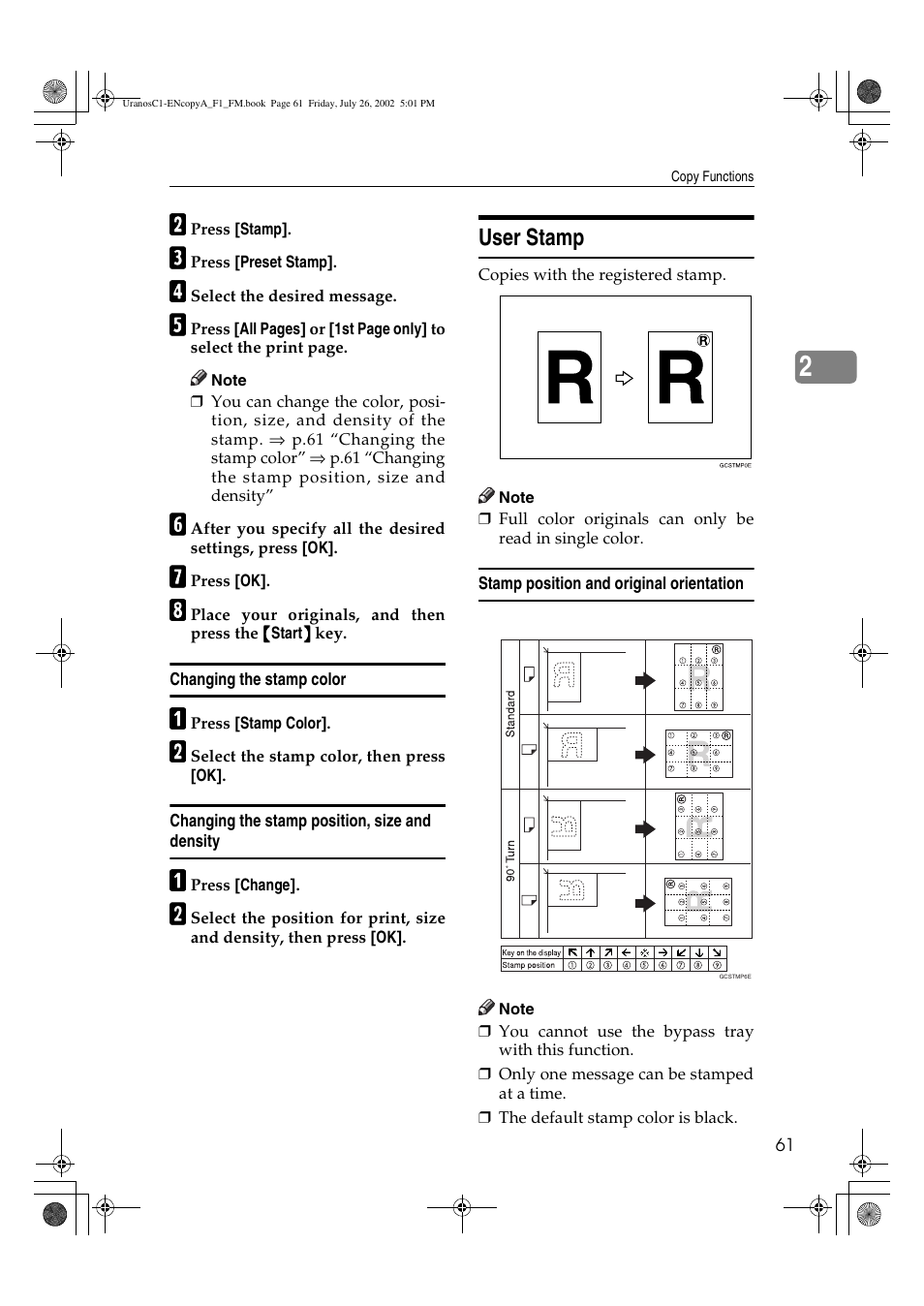 User stamp | Savin C3210 User Manual | Page 71 / 132