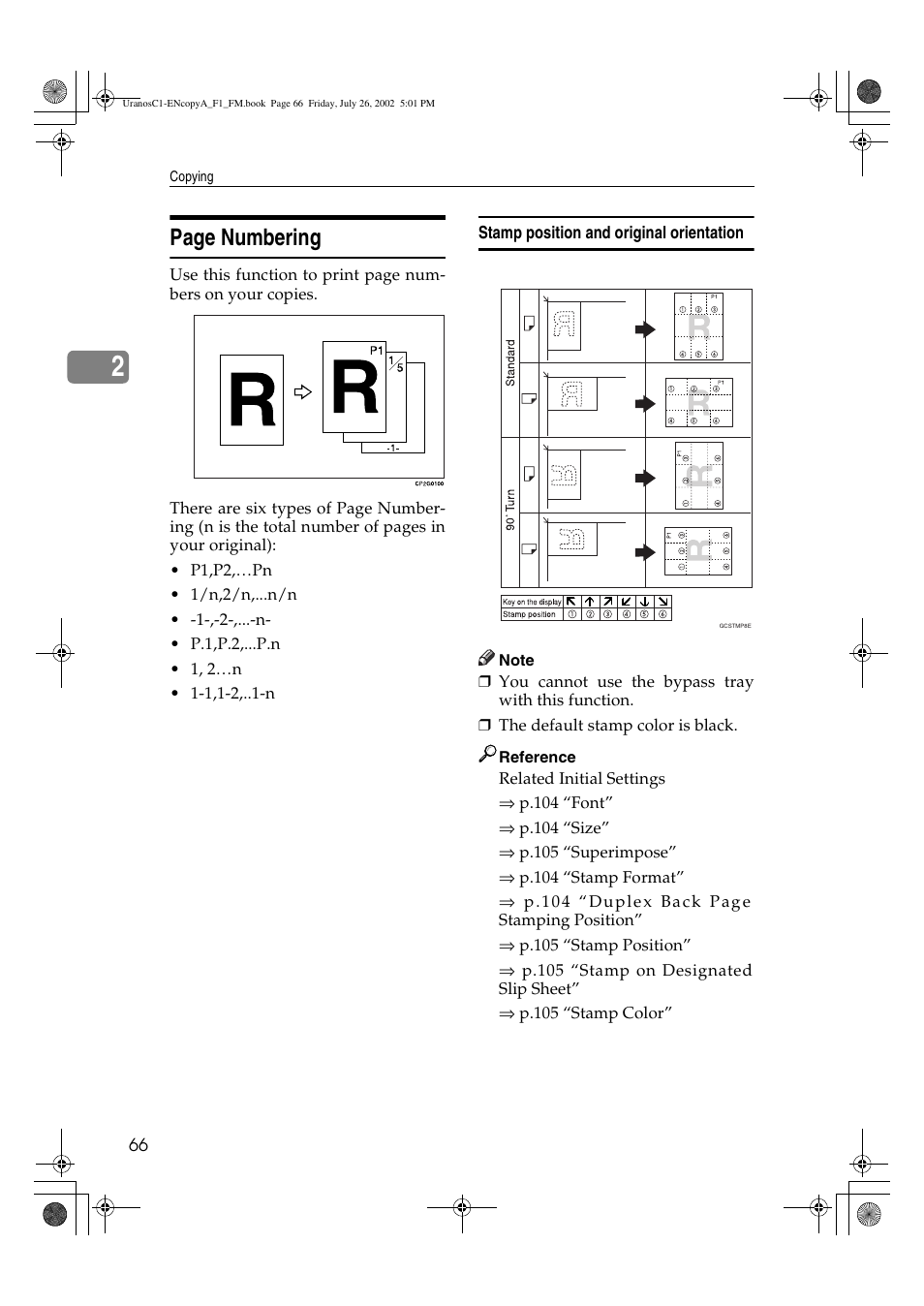 Page numbering | Savin C3210 User Manual | Page 76 / 132