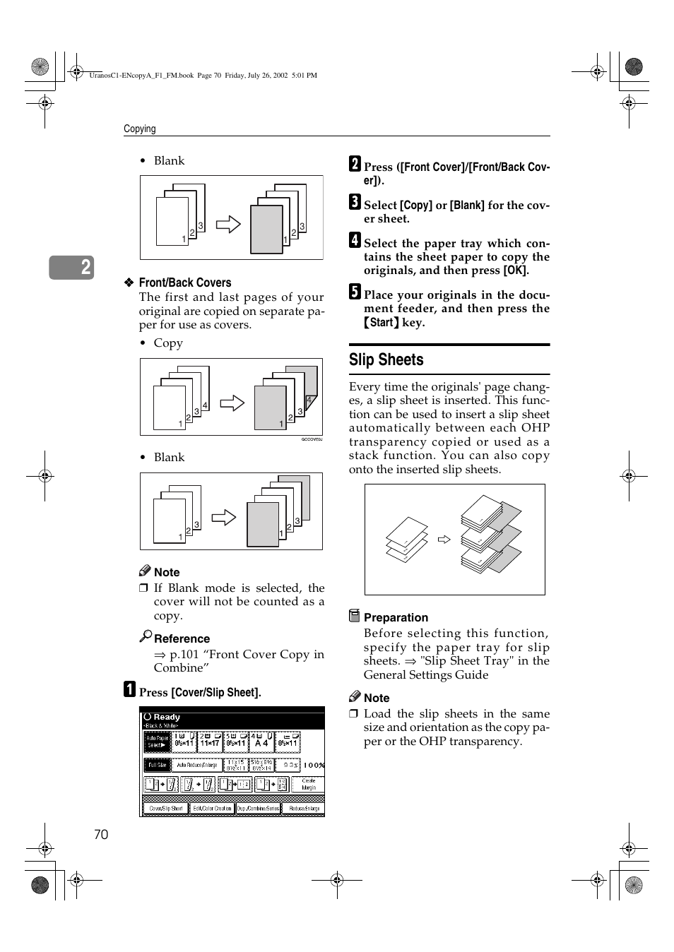 Slip sheets | Savin C3210 User Manual | Page 80 / 132