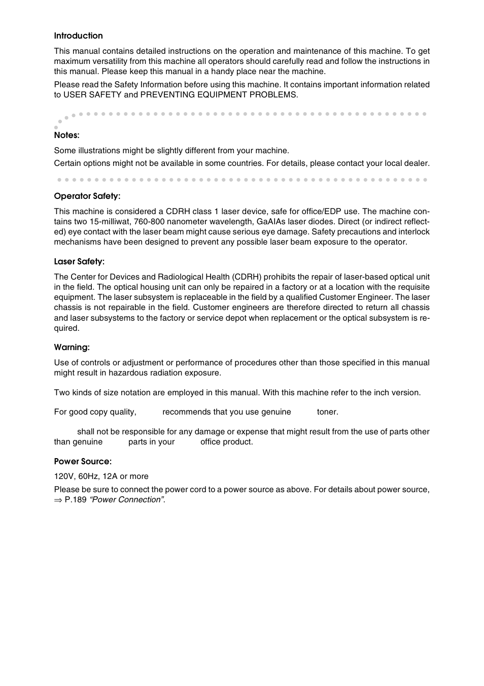 Savin Copier SDC326 User Manual | Page 2 / 112