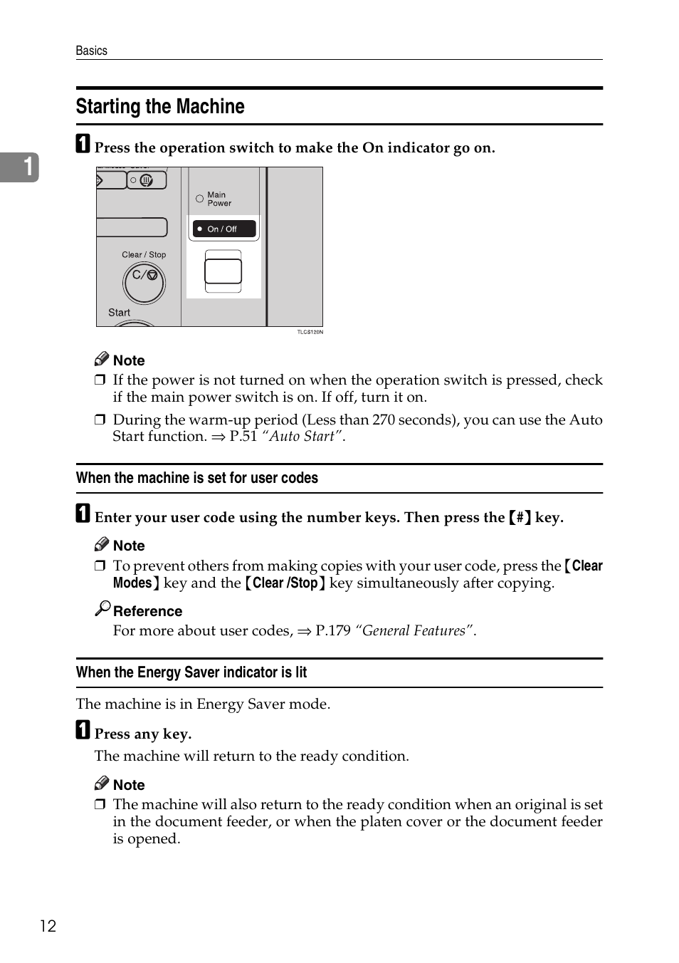 Starting the machine | Savin Copier SDC326 User Manual | Page 22 / 112