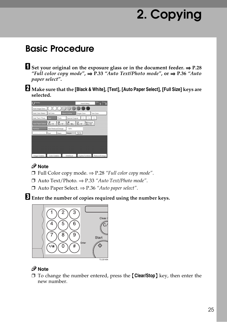 Copying, Basic procedure | Savin Copier SDC326 User Manual | Page 35 / 112