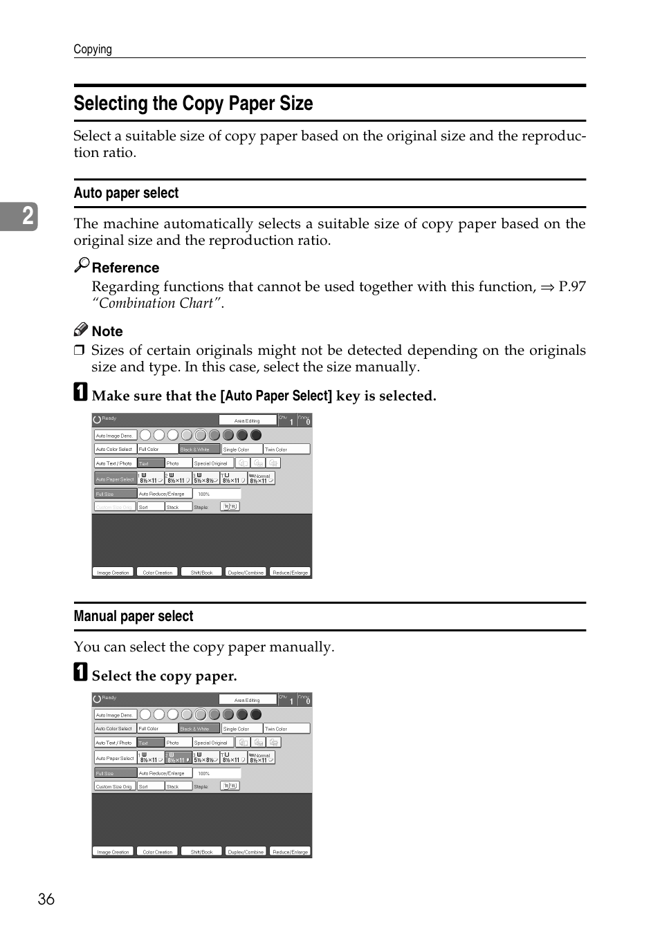 Selecting the copy paper size | Savin Copier SDC326 User Manual | Page 46 / 112