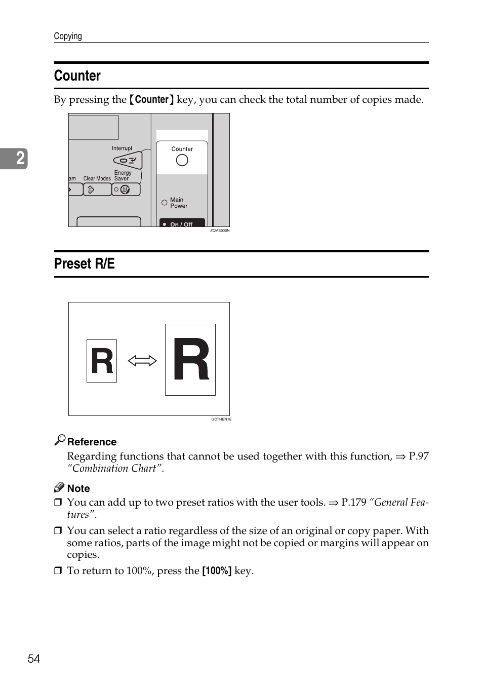 Counter, Preset r/e | Savin Copier SDC326 User Manual | Page 64 / 112